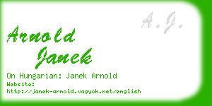 arnold janek business card